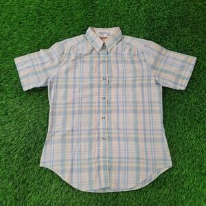 Vintage 80s LEE Western Plaid Button Shirt Womens S/M 19x26 USA